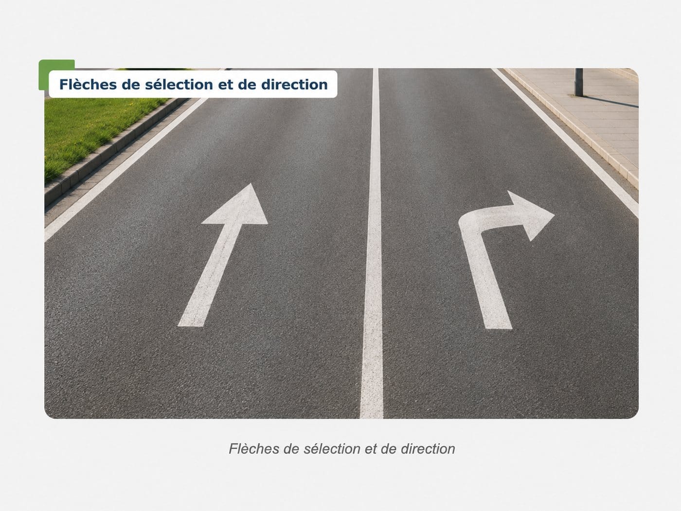Flèches sur les bandes de circulation