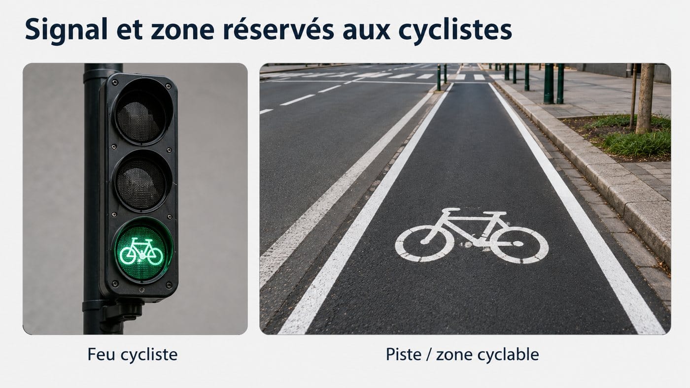 Passages, pistes et zones pour cyclistes