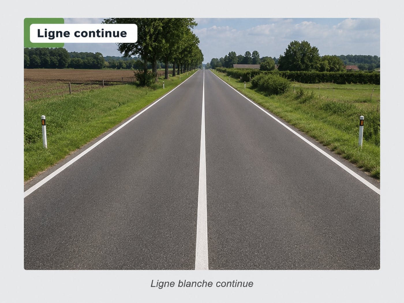 Les lignes indiquant les bandes de circulation