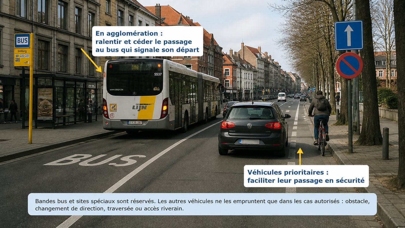 Les transports en commun et véhicules prioritaires