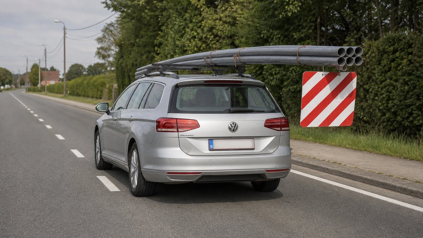 Chargement dépassant à l'arrière