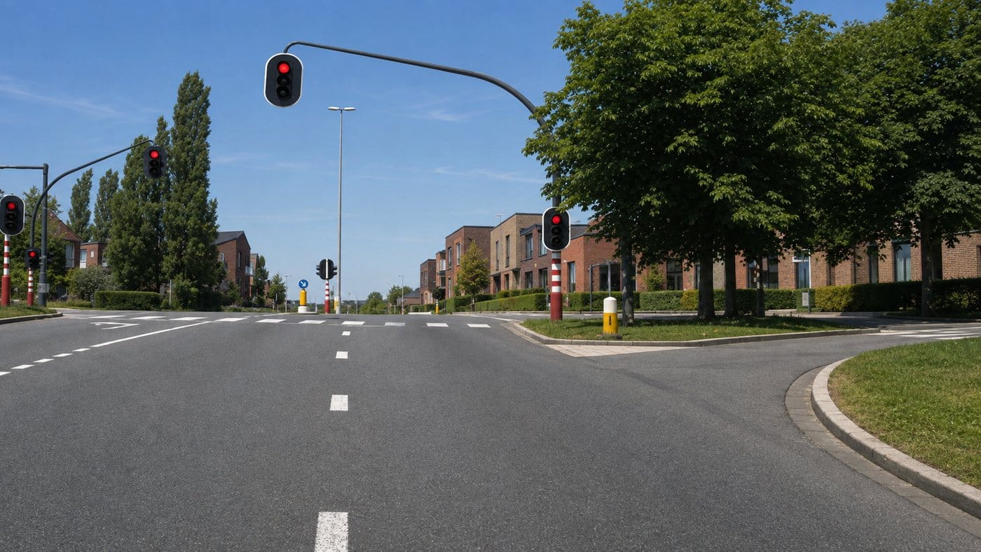 Feu rouge et virage à droite