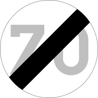 Panneau C45 : fin de limitation de vitesse (autres versions)